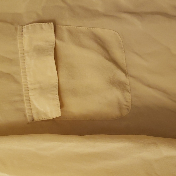 Gold Hawk bamboo silk button up shirt blouse long sleeved semi sheer - Picture 3 of 5